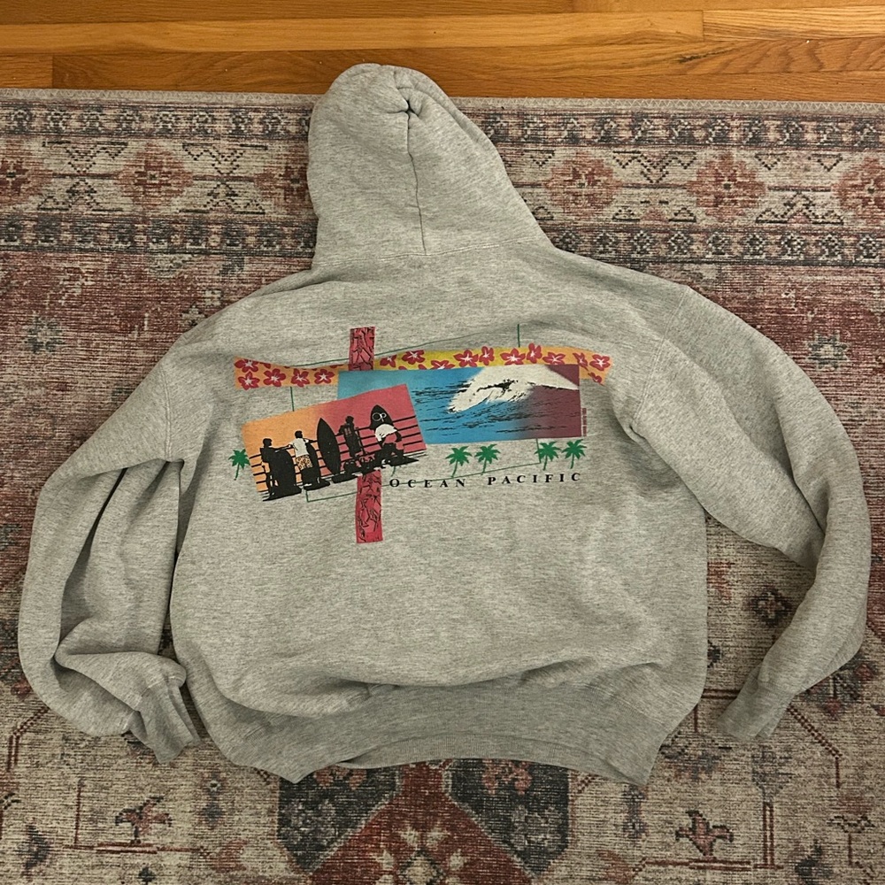 OP Gray Cotton Blend Hoodie